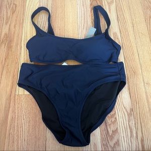 J Crew Navy Square Neck Bikini